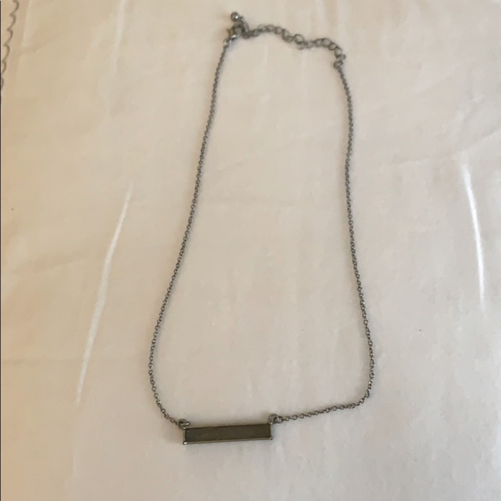 Chrome geode bar necklace